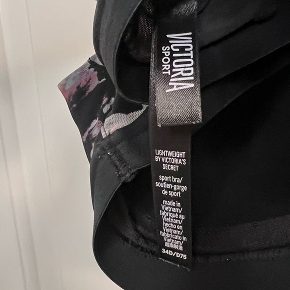 Victoria's Secret Black and Pink Sports Bra Floral Design 34D - Picture 4 of 4